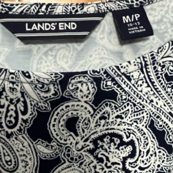 Land’s End Blue/White Paisley Design Maxi Dress Size Medium Petite 10-12 - Picture 4 of 6